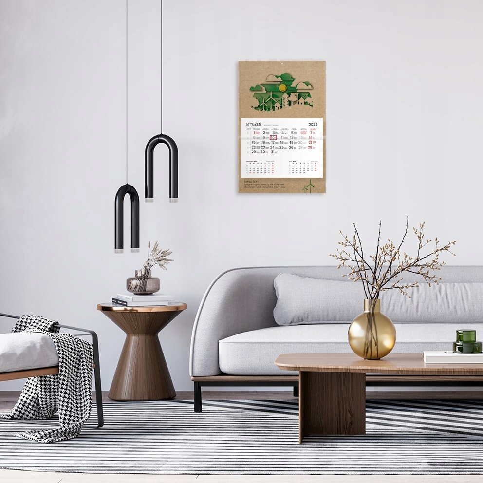Kalendarz 2024 ścienny na ścianę + logo zdjęcia Rozmiar inny