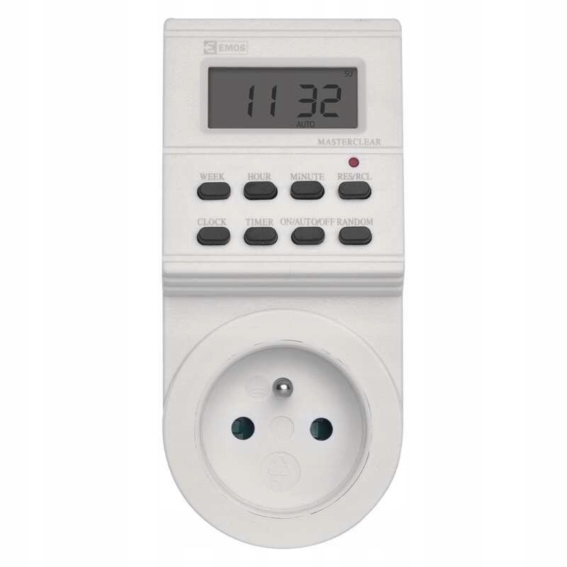 CYFROWY PROGRAMATOR CZASOWY EMOS TS-EF1 ZEGAR STERUJĄCY TYGODNIOWY BIAŁY Model TS-EF1