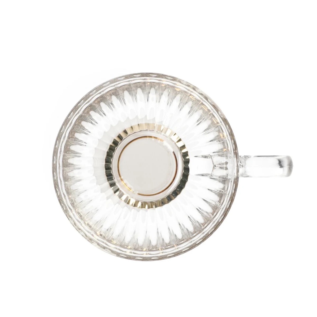 Filiżanka BARREL szklana w paski do kawy herbaty 360 ml na prezent 1szt Linia BASIC