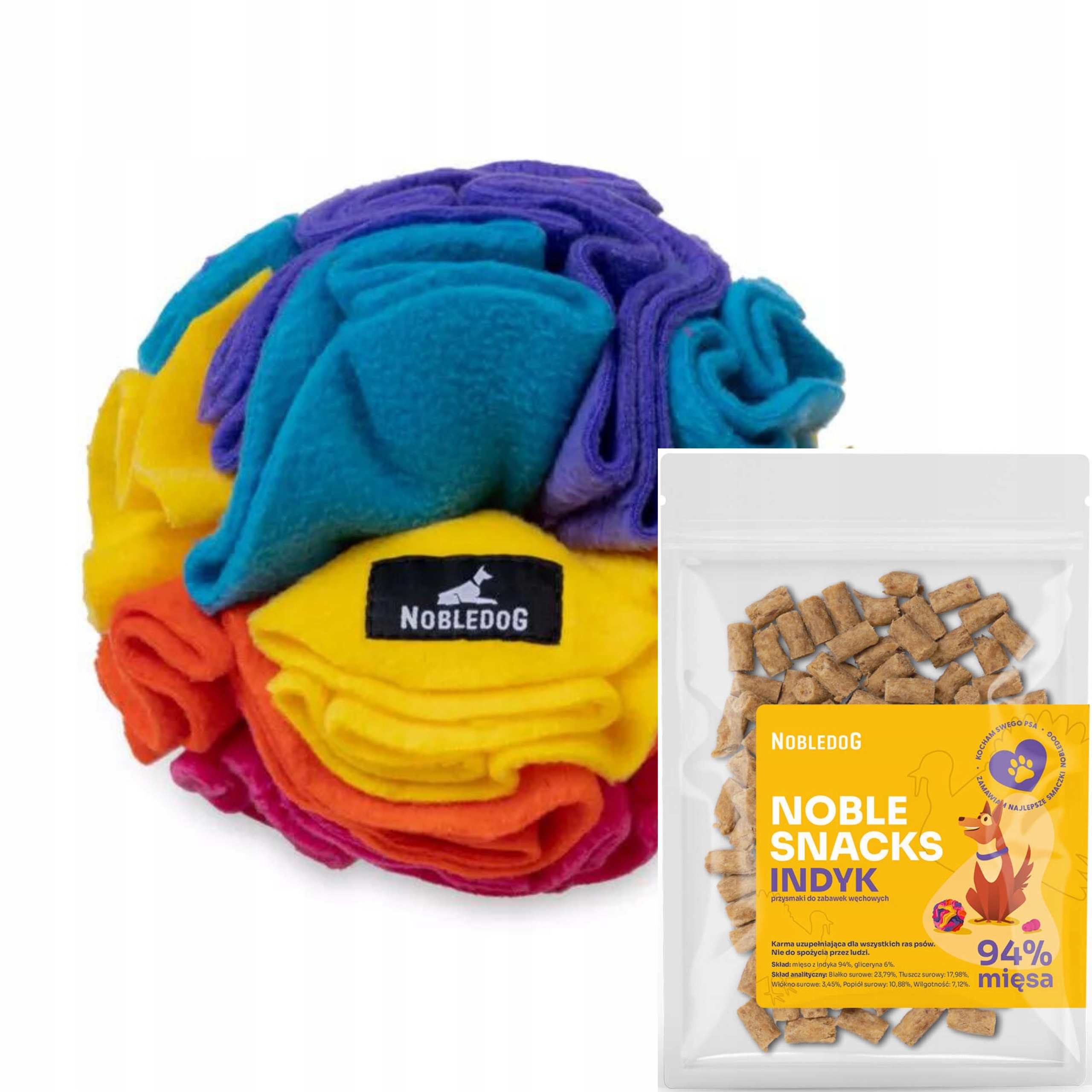 Levně Barevná čichová koule pro Psa Pamlsky Noble Snacks Krůta 100g