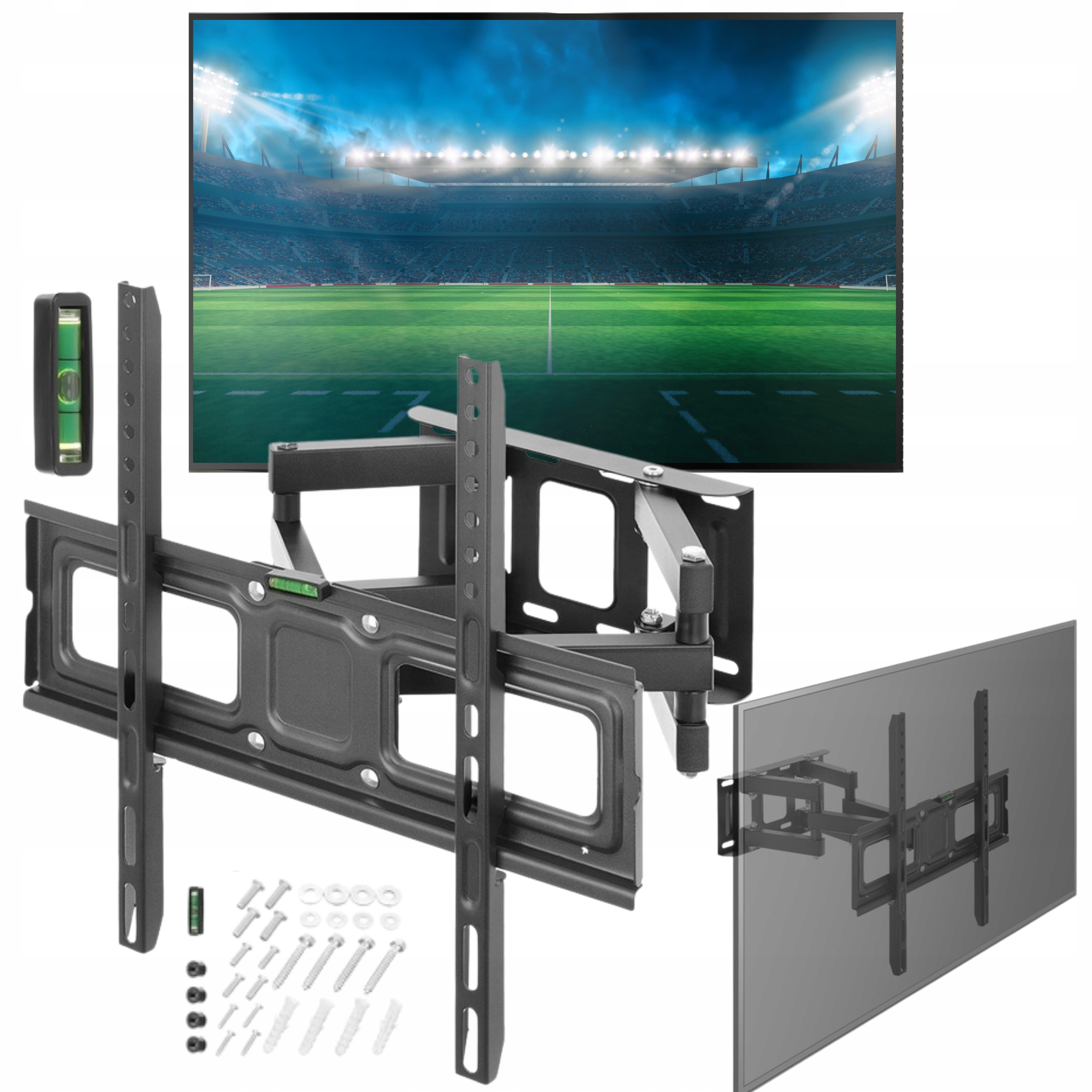 UCHWYT DO TELEWIZORA WIESZAK TV NAMOCNIEJSZY OBROTOWY REGULACJA 3D 25-70CAL