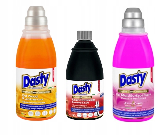 Levně Dasty Sada domácí chemie – Tekutina na podlahy, čistič trubek