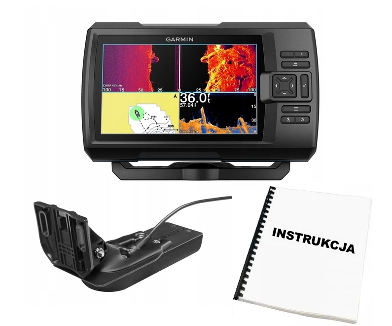 Garmin Striker VIVID 7sv Z Przetwornikiem GT52 Echosonda Gps Skan Boczny