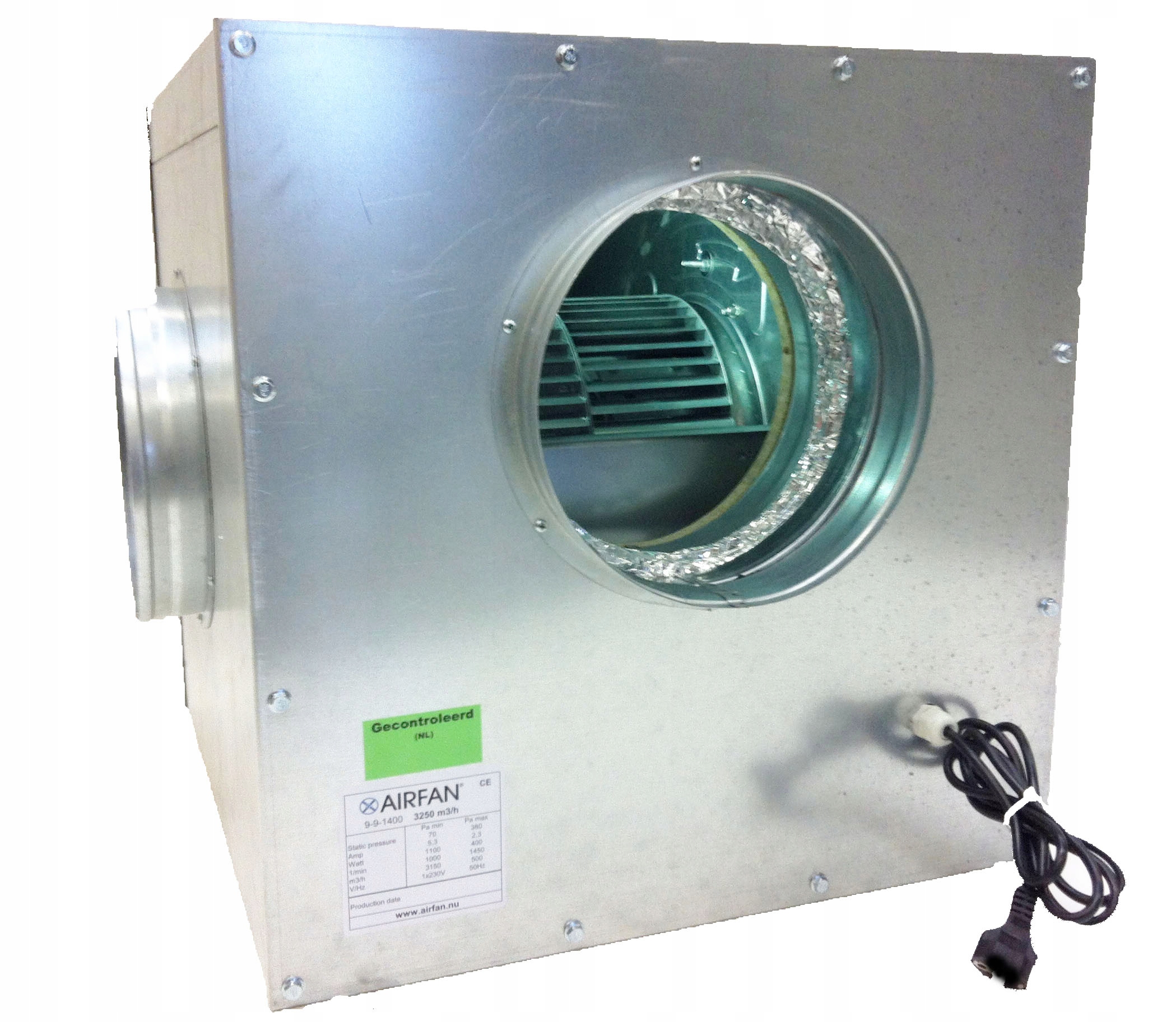 Wentylator promieniowy Radialny Metalowy 1 x Ø 250mm 1500m3/h Growbox