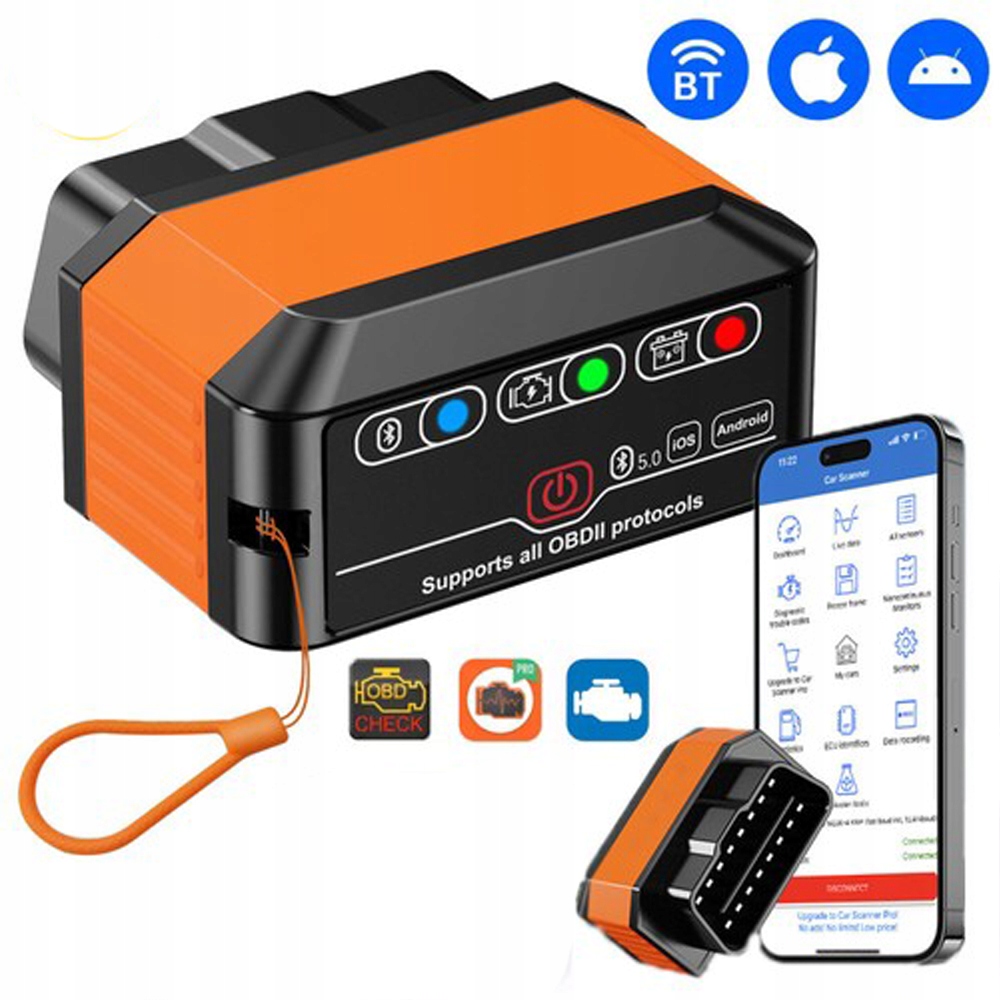Diagnostické Rozhraní KW905 OBD2 ELM327 Bluetooth 5.0 Tester Polský