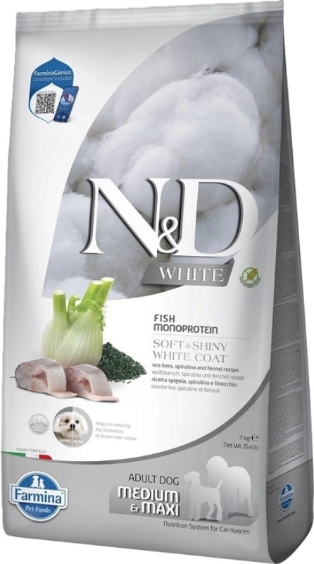 Farmina Nd White Dog Sea Bass Spirulina&fennel Adult Medium/maxi 7KG