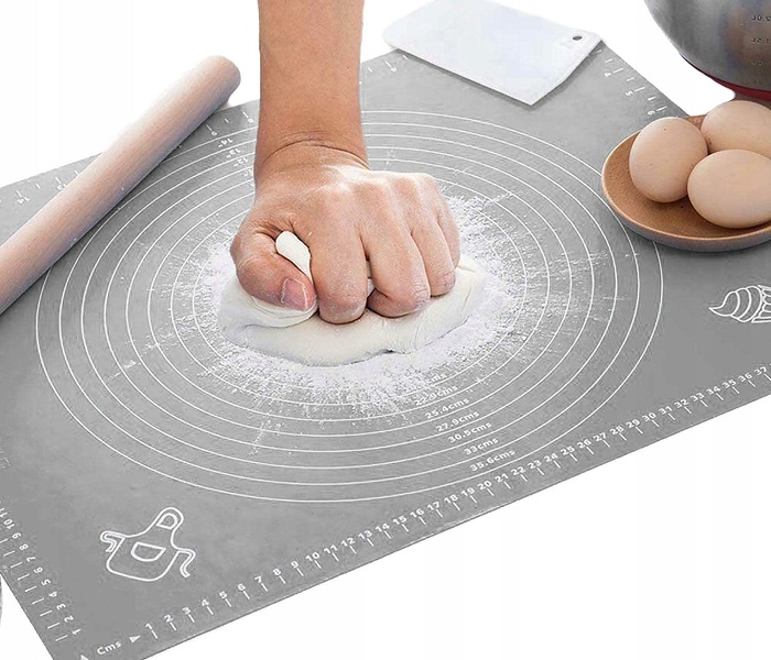 Stolnica silikonowa 50 x 70 cm szara nieprzywierająca z podziałką miarą Rodzaj stolnica