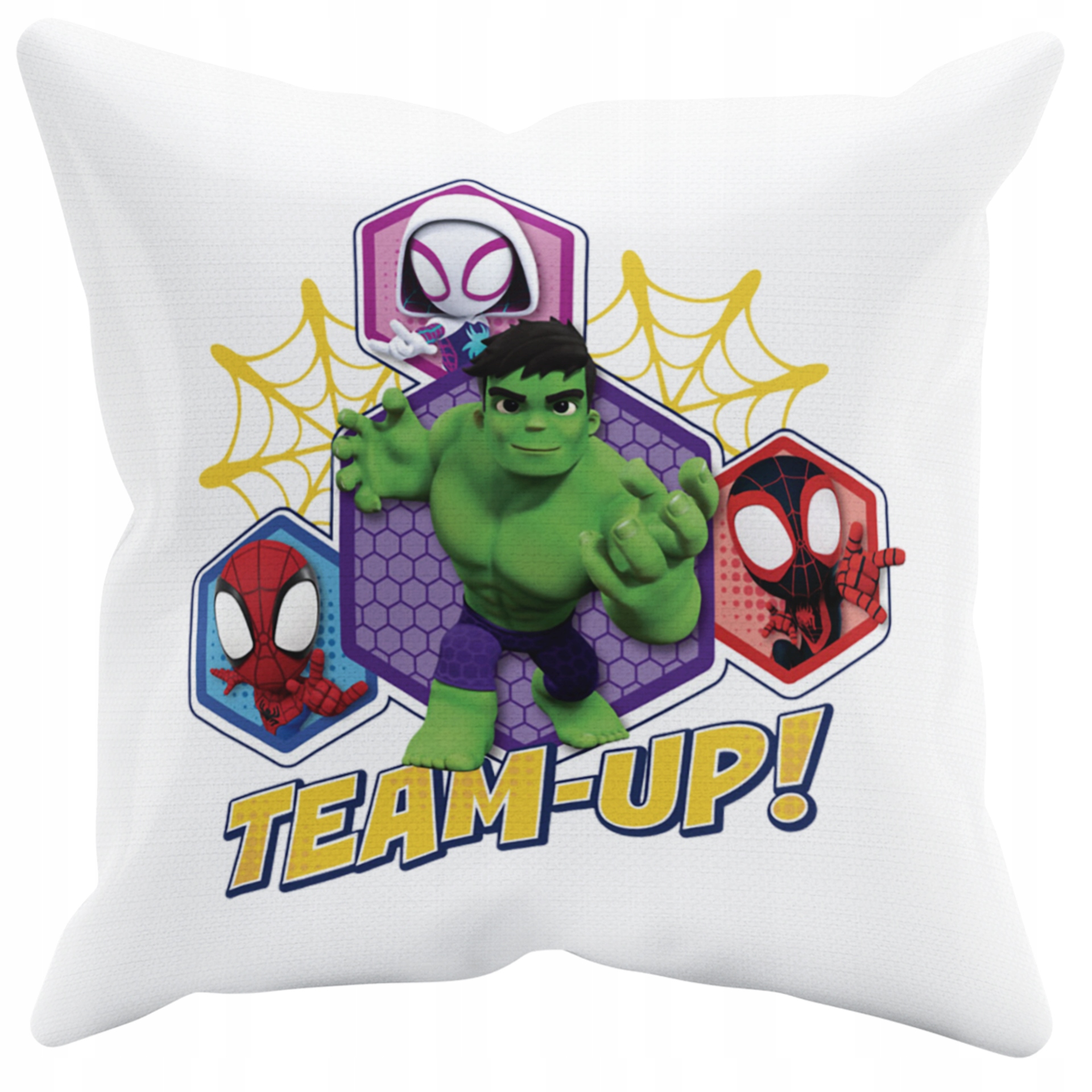 POSZEWKA NA PODUSZKĘ JAŚKA DO PRZEDSZKOLA TEAM UP + IMIĘ GRATIS Kolor dominujący biel