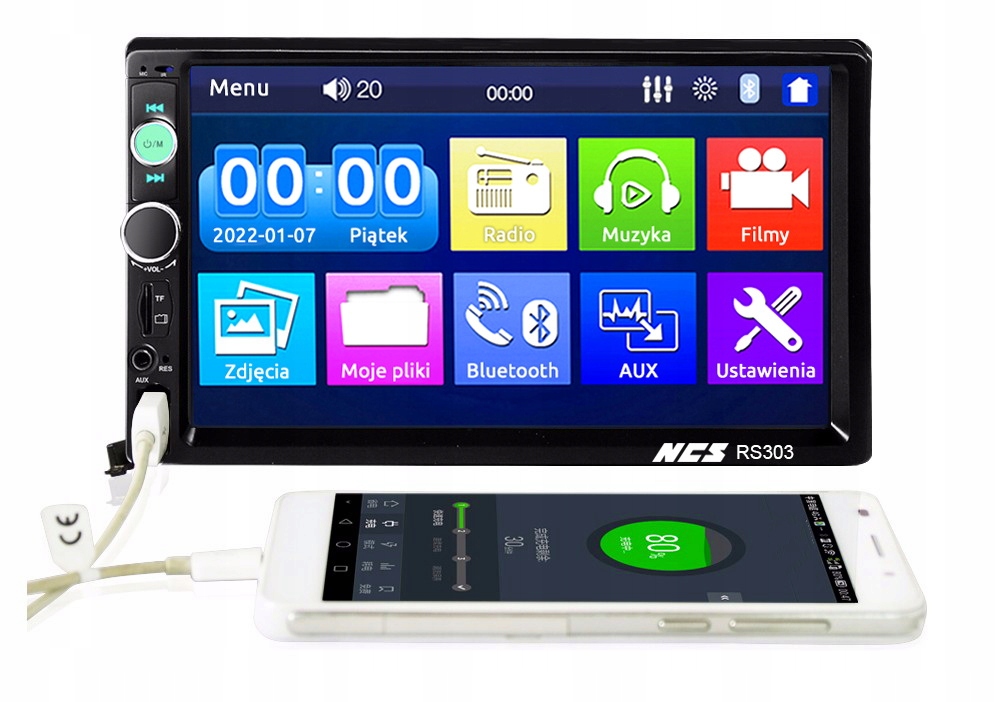 RADIO SAMOCHODOWE 7" do SEAT IBIZA 2002 - 2008 USB Szerokość produktu 18 cm