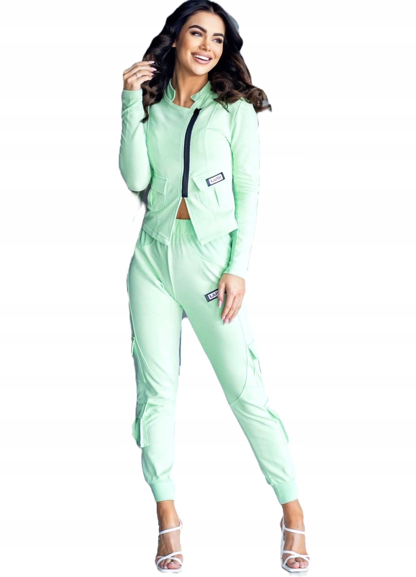 La..mu sada komplet teplákovka kapsáče sako Spring světle zelené M/L-2