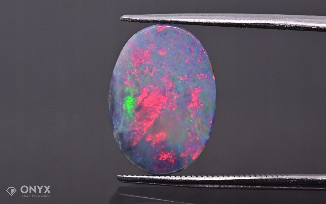 Opal Australská deska konvexní dublet ovál 14x10