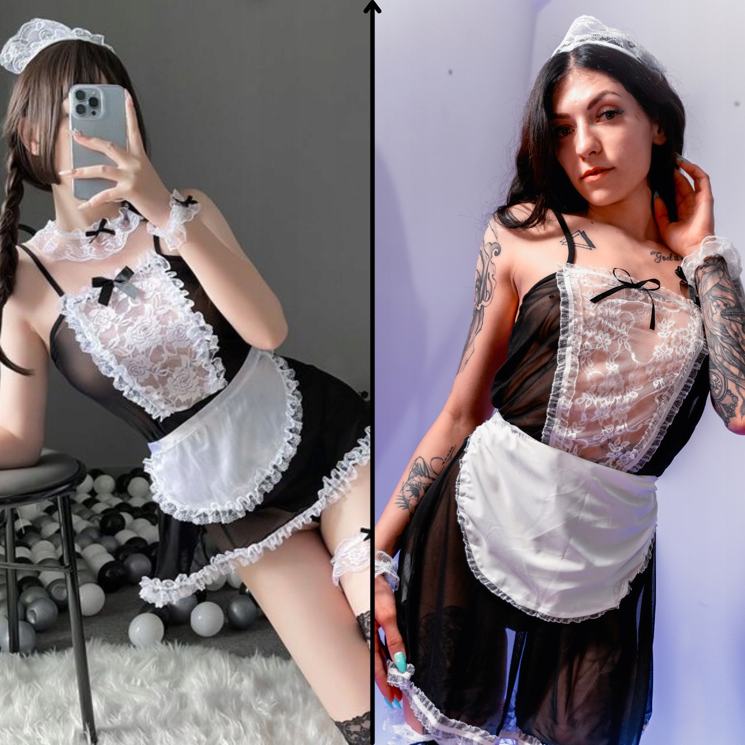 SEXY KOSTIUM CZARNY NIEGRZECZNA POKOJÓWKA STRÓJ POKOJÓWKI SEXY PRZEBRANIE M Długość nogawki zewnętrzna 0 cm