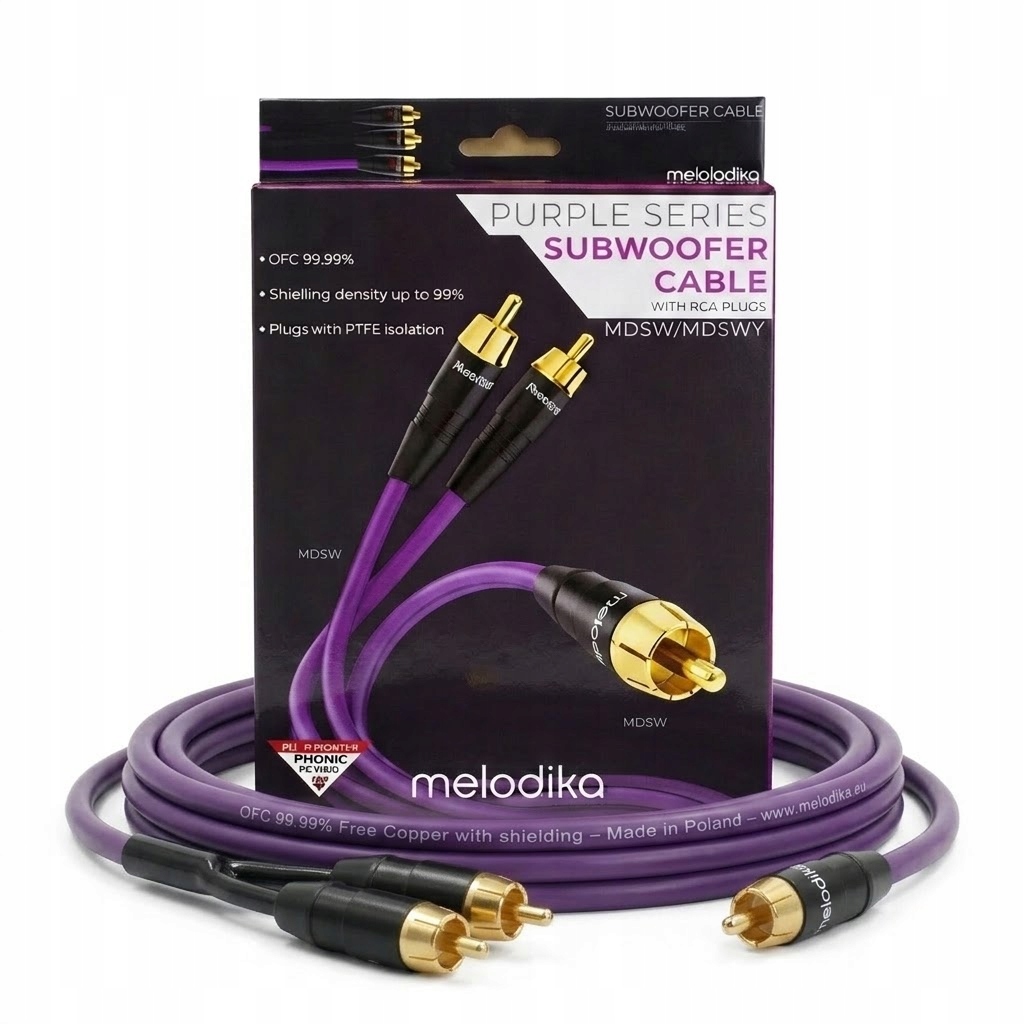 Kabel Do Subwoofera Melodika MDSWY30 Typu Y (RCA-2XRCA) Purple Rain 3 m