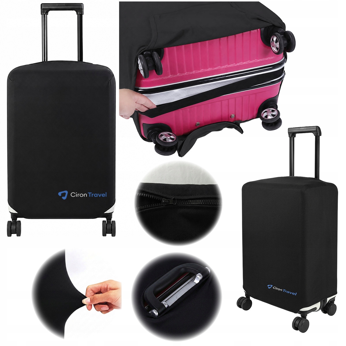 Pokrowiec ochronny na walizkę podróżną Ciron Travel wytrzymały 62x43x27 cm