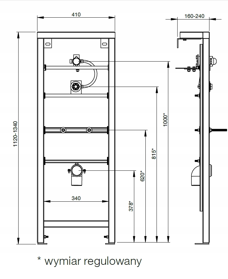 STELAŻ PODTYNKOWY DO PISUARU DOPŁYW Z TYŁU ROCA Marka Roca