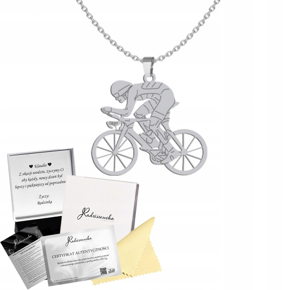 Stříbrný Náramek Cyklista Řetízek Stříbro 925 Dárek K Přání