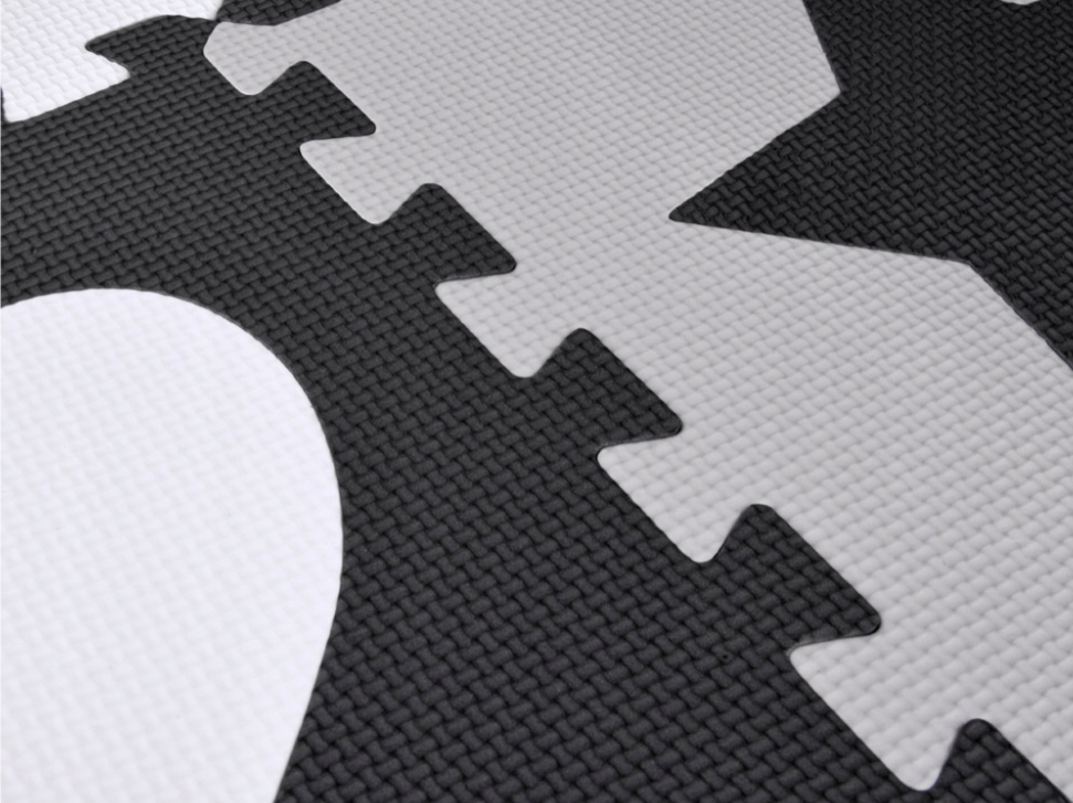 PUZZLE PIANKOWE MATA EDUKACYJNA KONTRASTOWA KSZTAŁTY DYWANIK 120x120 Wiek dziecka 0 +