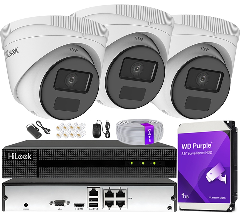 Ip monitorování pro firmu Sada 3 kamer 4Mpx na šroubení Aplikace Detekce