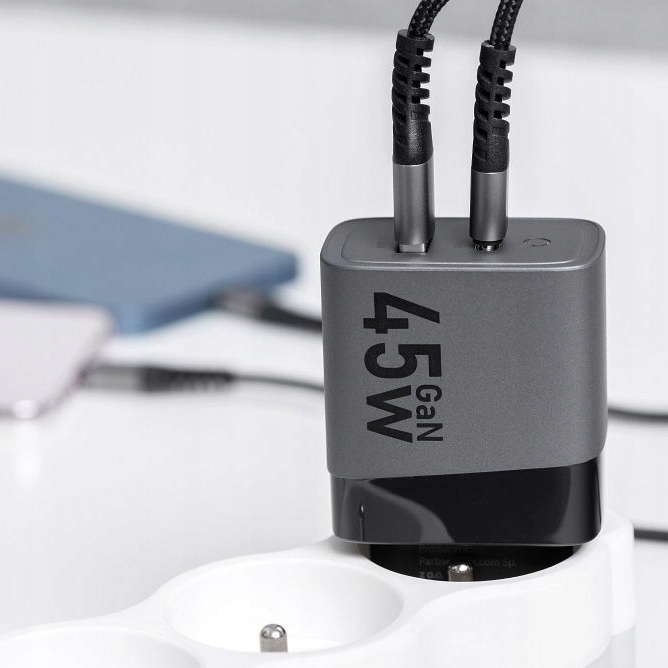 Szybka Ładowarka Sieciowa USB USB-C SFC 2.0 PD 45W do Galaxy S23 S24 Ultra Długość przewodu 1 m