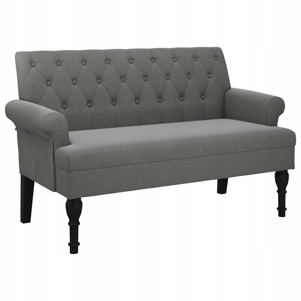Elegantní lavička tmavě šedá 120x62x75,5 cm s dřevěnými nohami