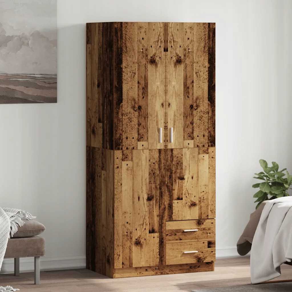 Šatní skříň old wood 80 x 52 x 180 cm kompozitní dřevo Hnědá 855886