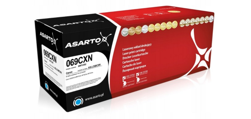 Toner Canon CRG-069 5097C002 5,5 tisíc Cyan Náhrada Asarto CRG069