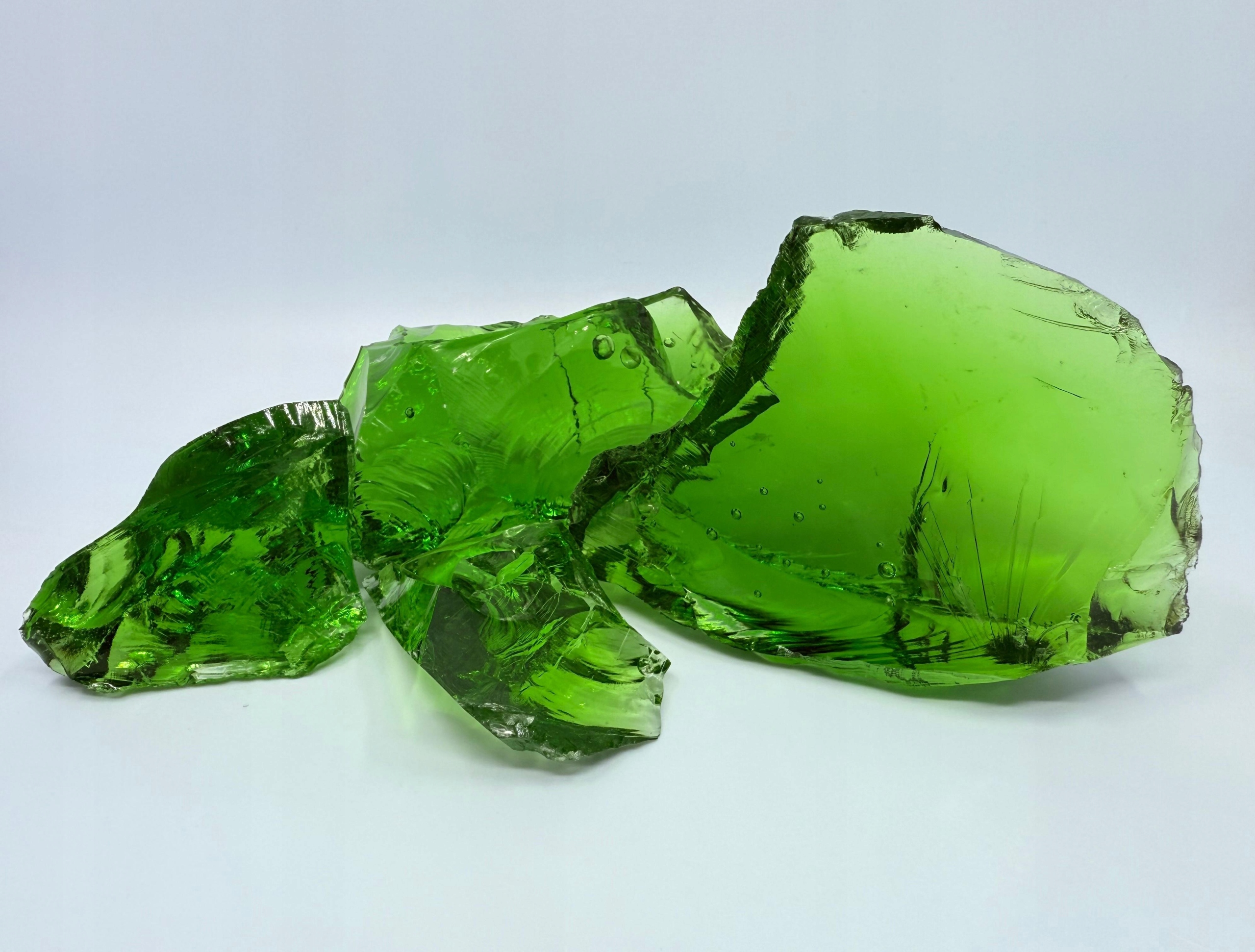 Dekorativní skleněné kameny zelené 6-10 cm, ozdobné zahradní kameny, 20 kg