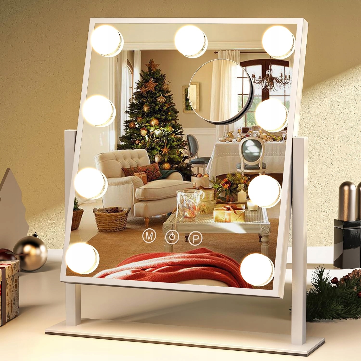 Kosmetické podsvícené zrcátko na make-up 9 Led Hollywood s 9 žárovkami