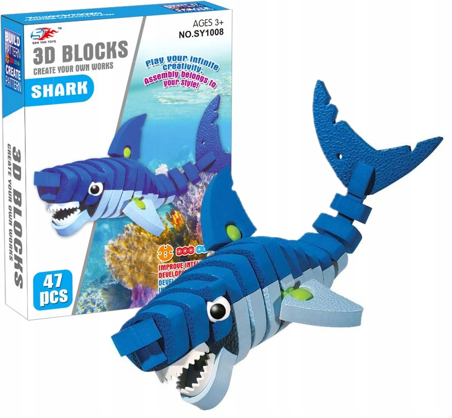 

Klocki Piankowe Rekin Miękkie Puzzle 3D 47EL
