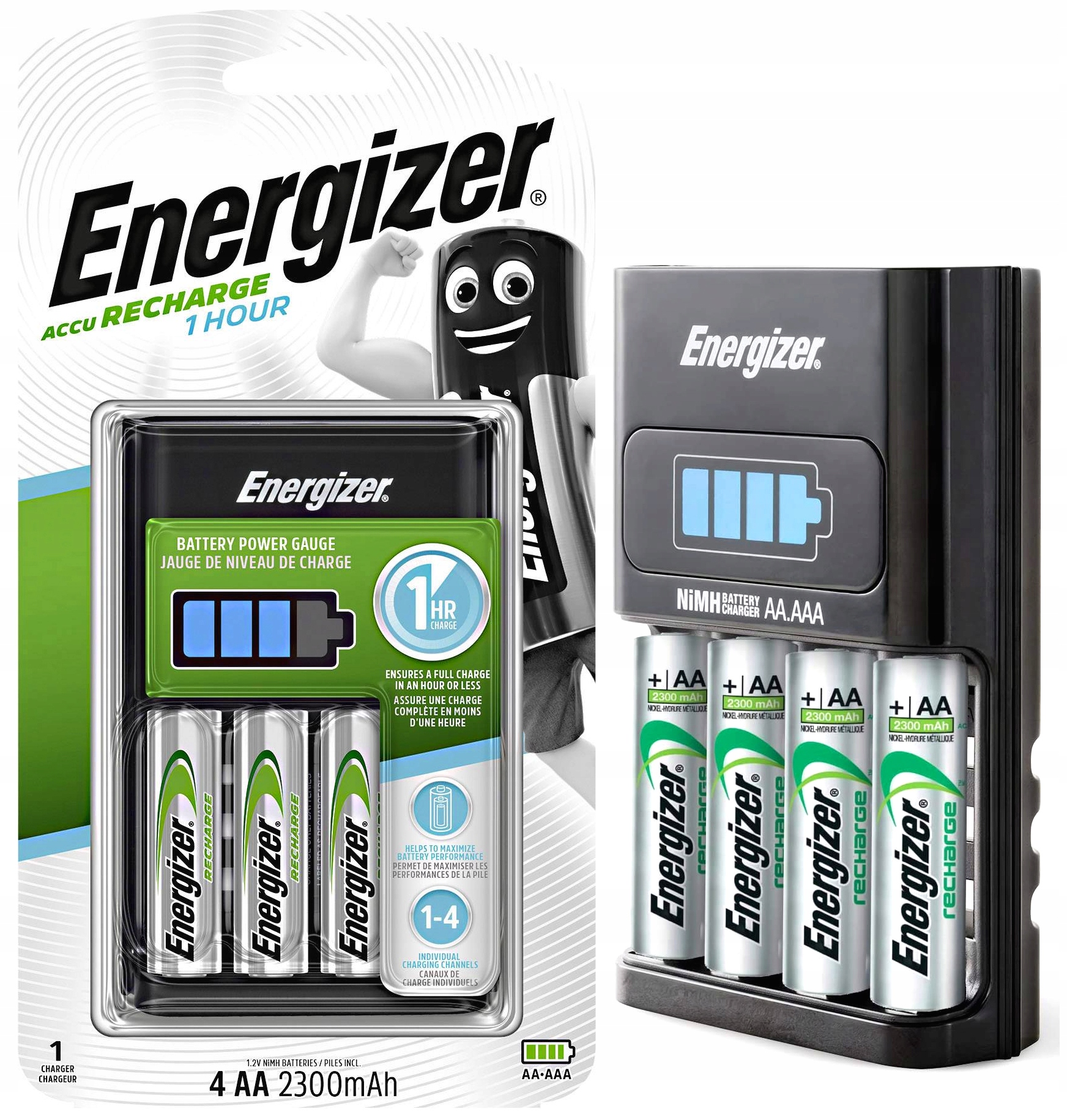 CHARGEUR 4 PILES 8h + 4 AA NiMH 2000mhA ENERGIZER / MEGA-PILES