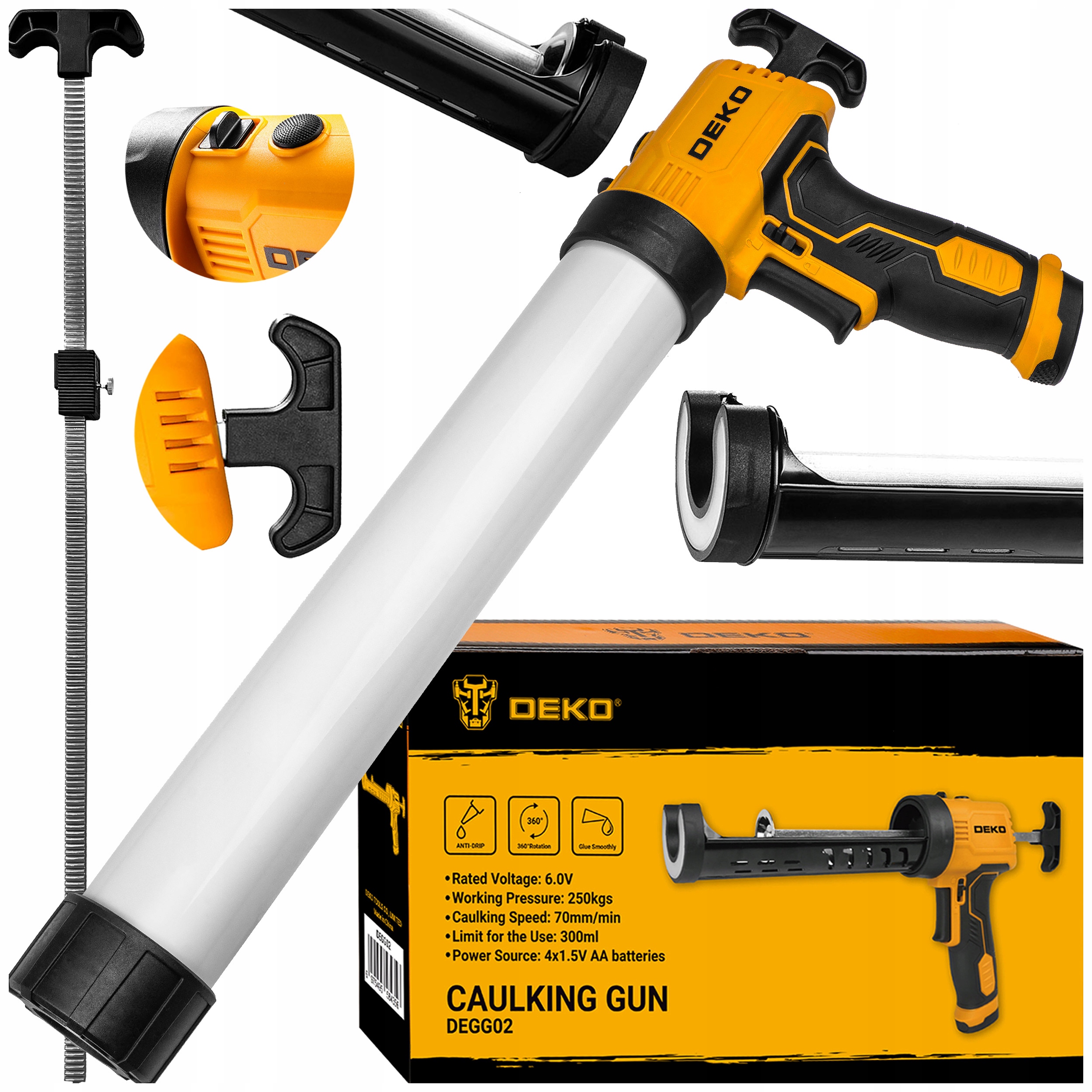 Vytlačovač Pistole Na Silikonové Lepidlo Automatický Akumulátorový Tuba