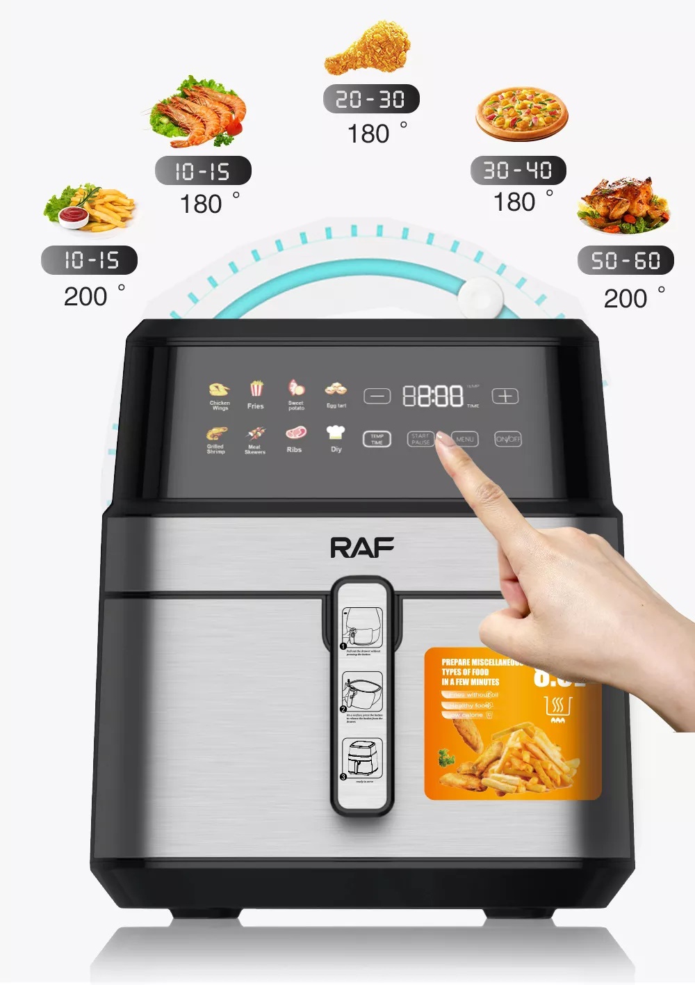 FRYTKOWNICA BEZTŁUSZCZOWA FRYTOWNICA PIEKARNIK 8L Marka RAF