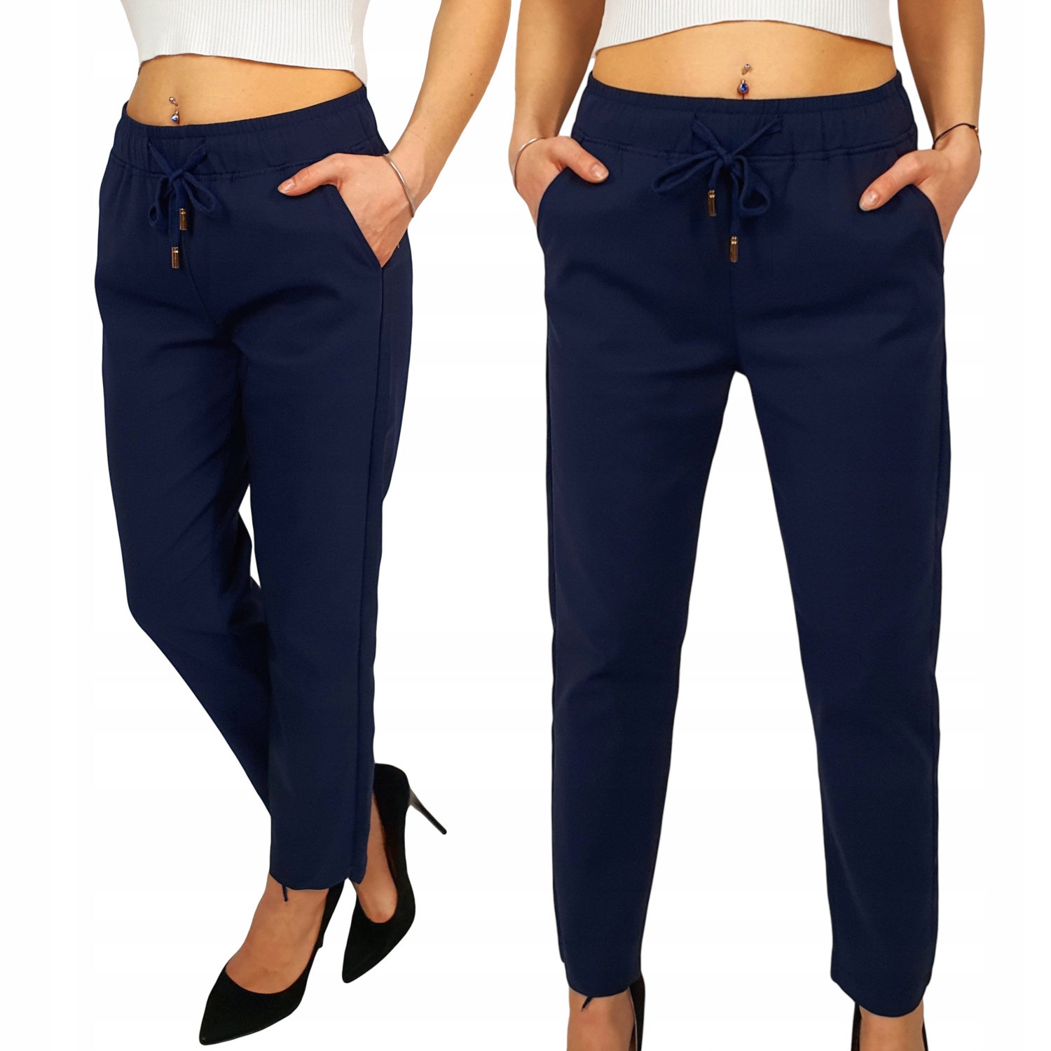 Damskie Spodnie Gumka 7/8 Plus-Size