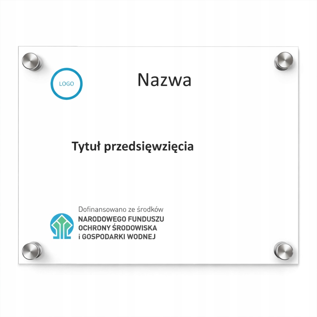 Informační pamětní deska NFOŚiGW Plexi 40x30 cm Čistý vzduch