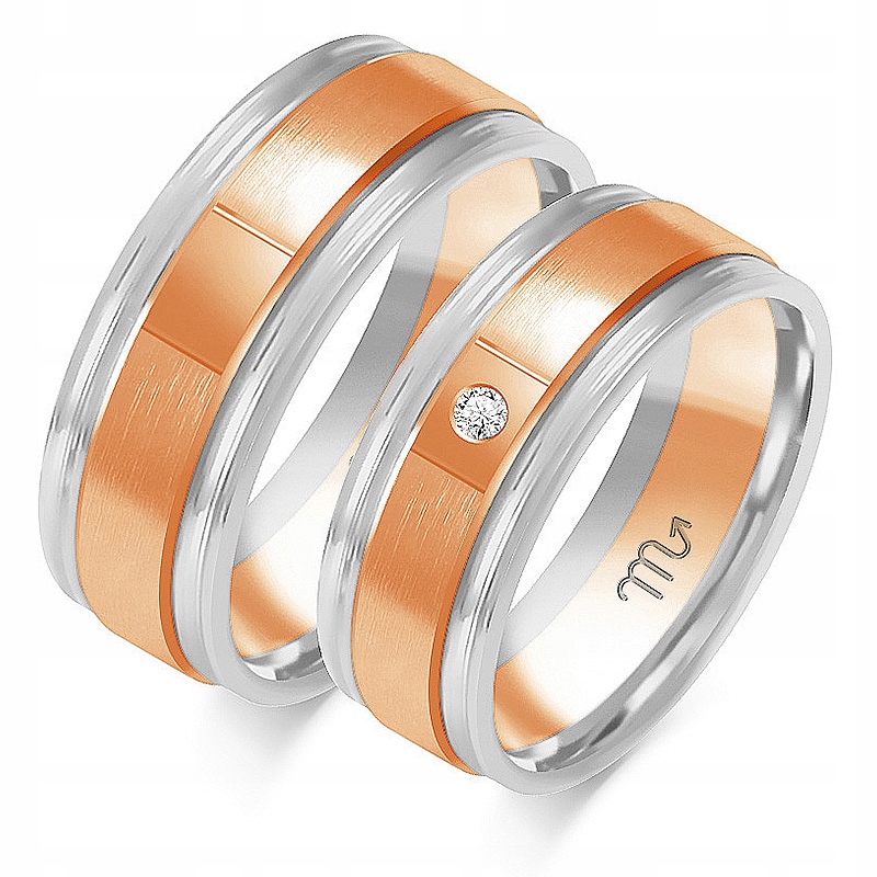 Prsteny z růžového zlata svatba 14K 585, rok 35 36 37, nejnovější módní kolekce