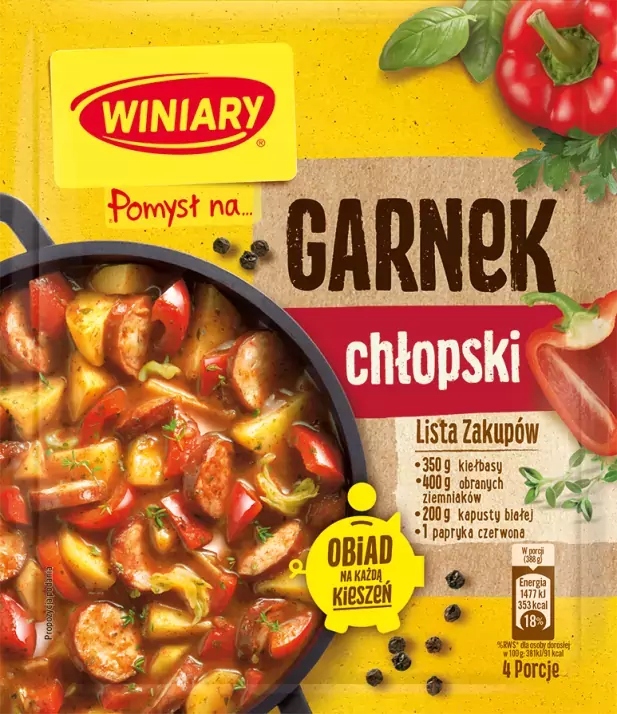 18 Sztuk Winiary Pomysł Na Garnek Chłopski 40G
