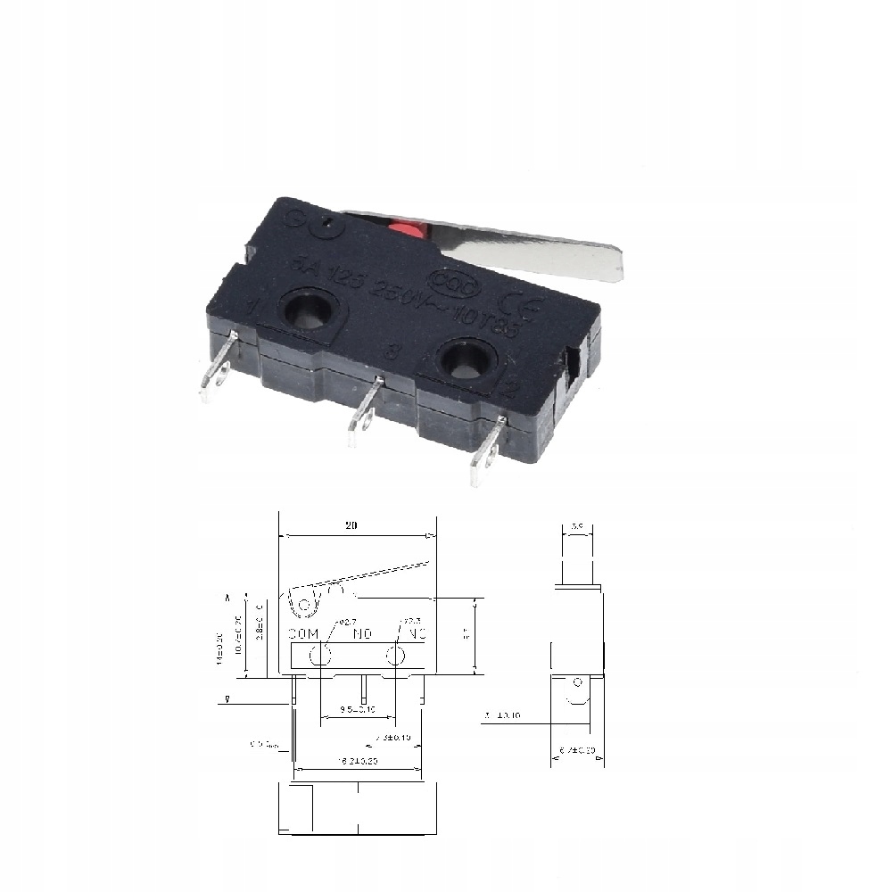 

Wyłącznik krańcowy 5A 250V KW11-3Z 3 Pin