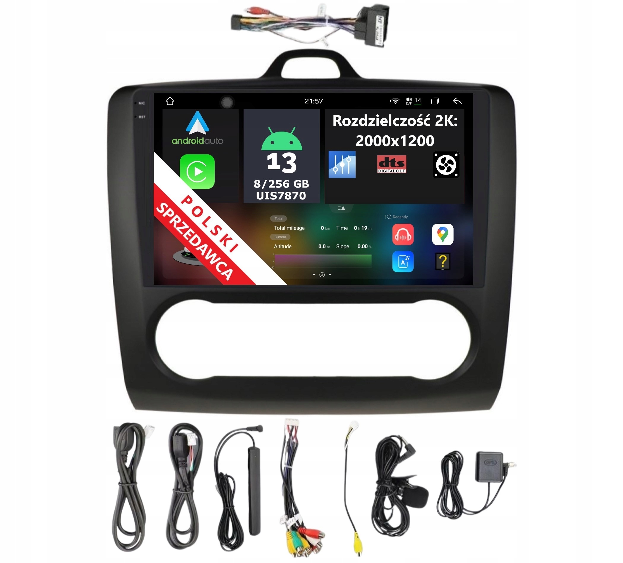 Navigácia Rádio 2DIN Android Ford Focus MK2 8/256 Gb Dsp Dts Carplay Lte