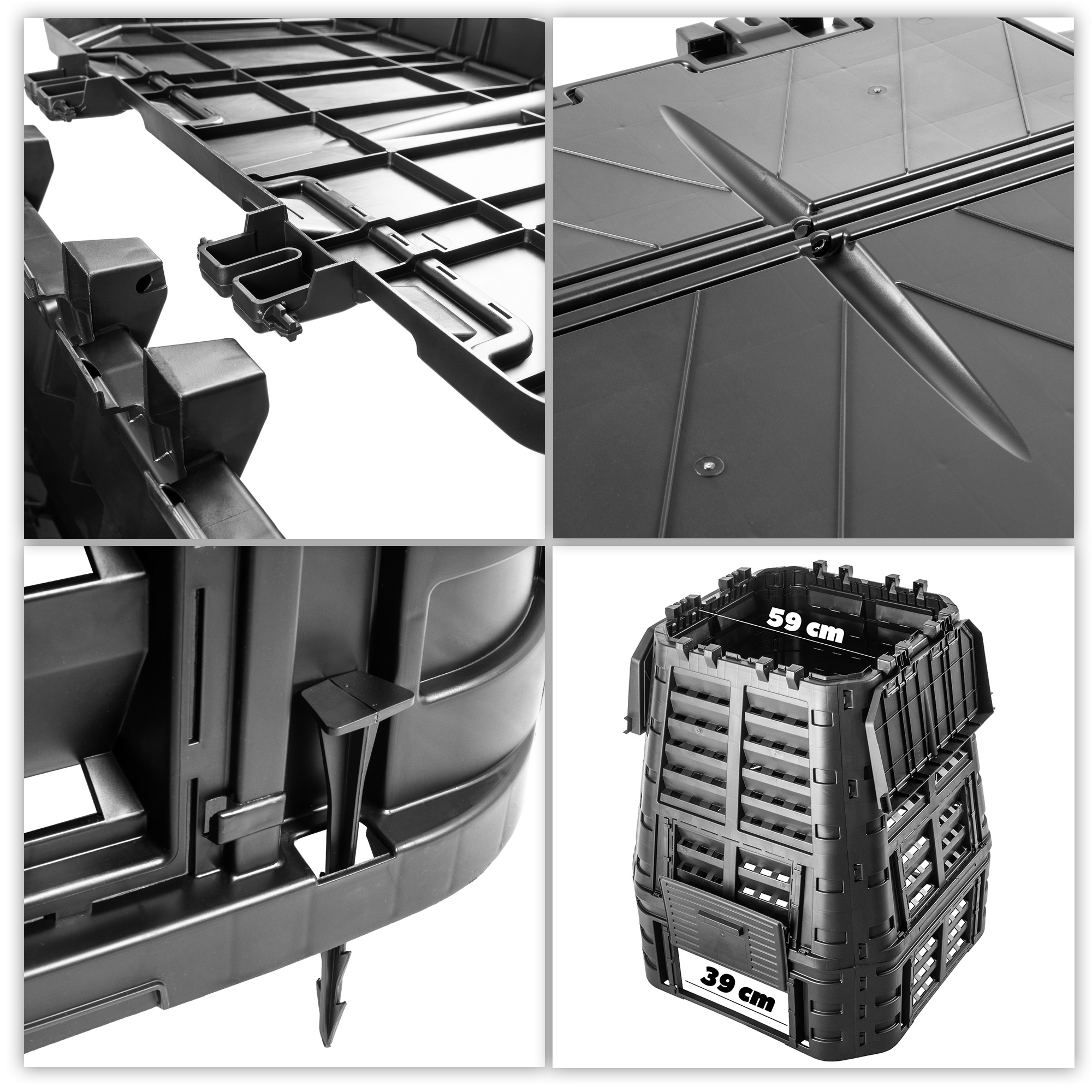 KOMPOSTOWNIK MODUŁOWY CAŁOROCZNY MROZOODPORNY 740L Liczba komór 1