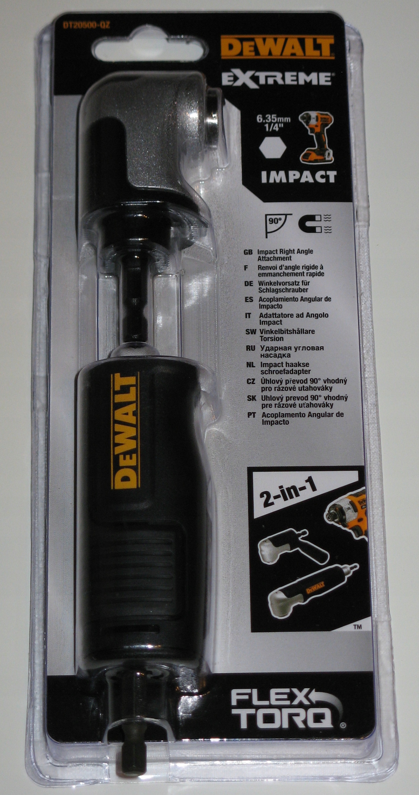 DEWALT UCHWYT ADAPTER KĄTOWY 1/4" UDAROWY z uchwytem DO WKRĘTARKI DT20500 Liczba elementów pojedyncze