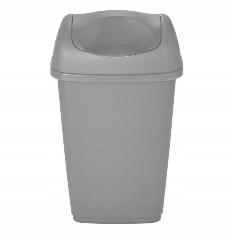 Levně Odpadkový koš Riff víkem 8 l šedý kancelářský