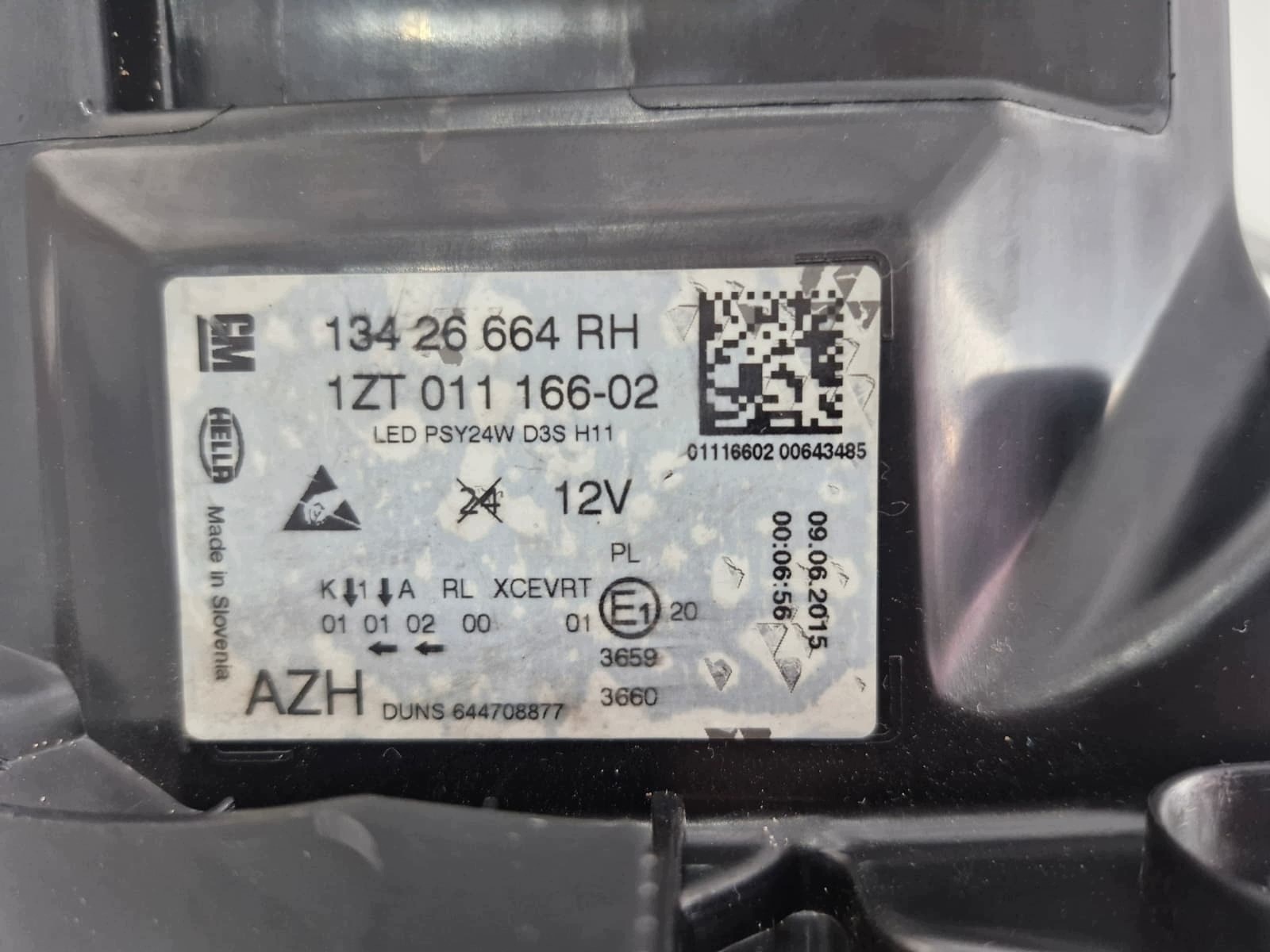 light right Opel Insignia A LIFT Bi-Xenon LED positioning
