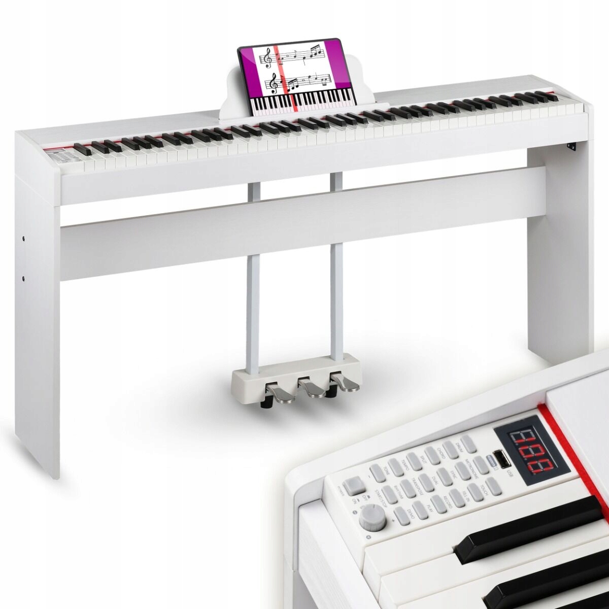Digitální Piano Pro Výuku Hry 88 Kláves Kladívková Klávesnice Usb MIDI Wh