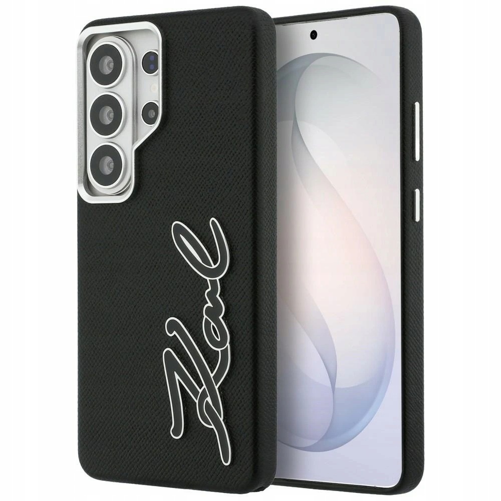 Karl Lagerfeld Pełne etui z ziarnistej Samsung Galaxy S26 Ultra czarne
