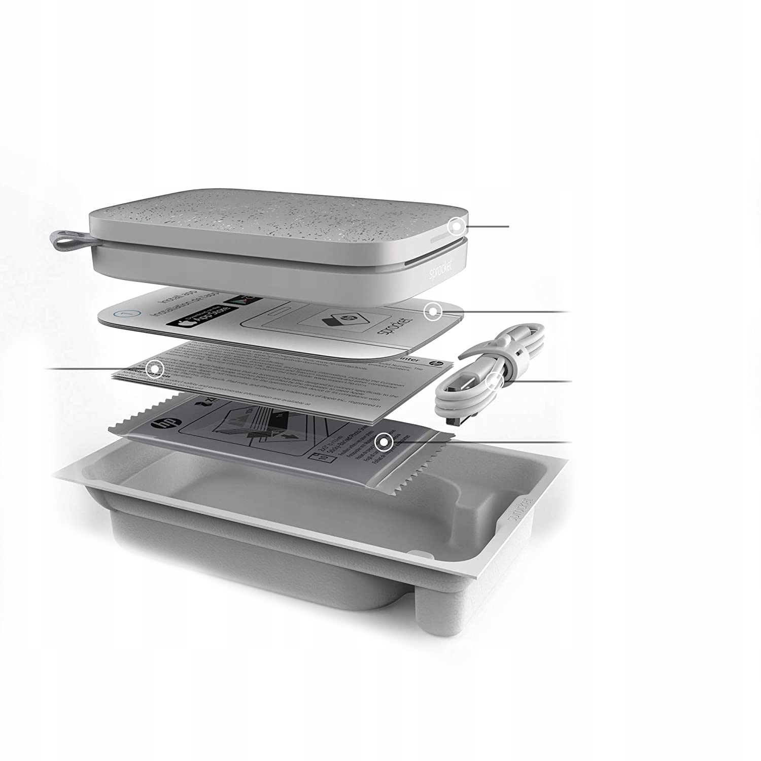 HP SPROCKET Drukarka Bluetooth do Zdjęć na TELEFON Smartfon do Telefonu Maksymalna pojemność podajnika 10 arkusze