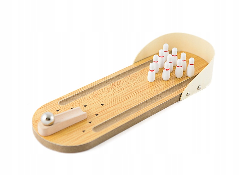 Drewniane mini kręgle gra na biurko bowling