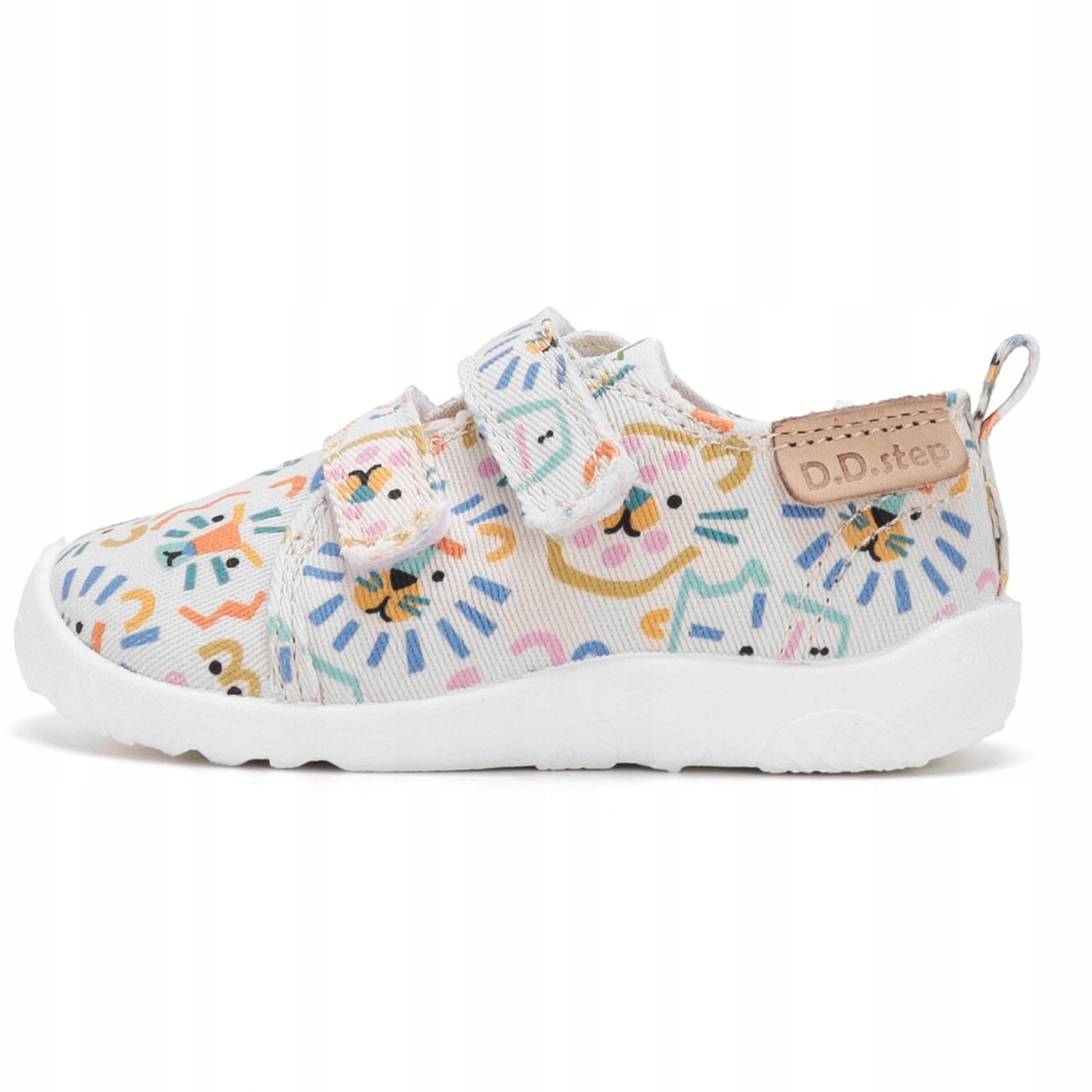 Buty barefoot tenisówki na rzepy dziewczęce D.D.step Canvas C086 White 31