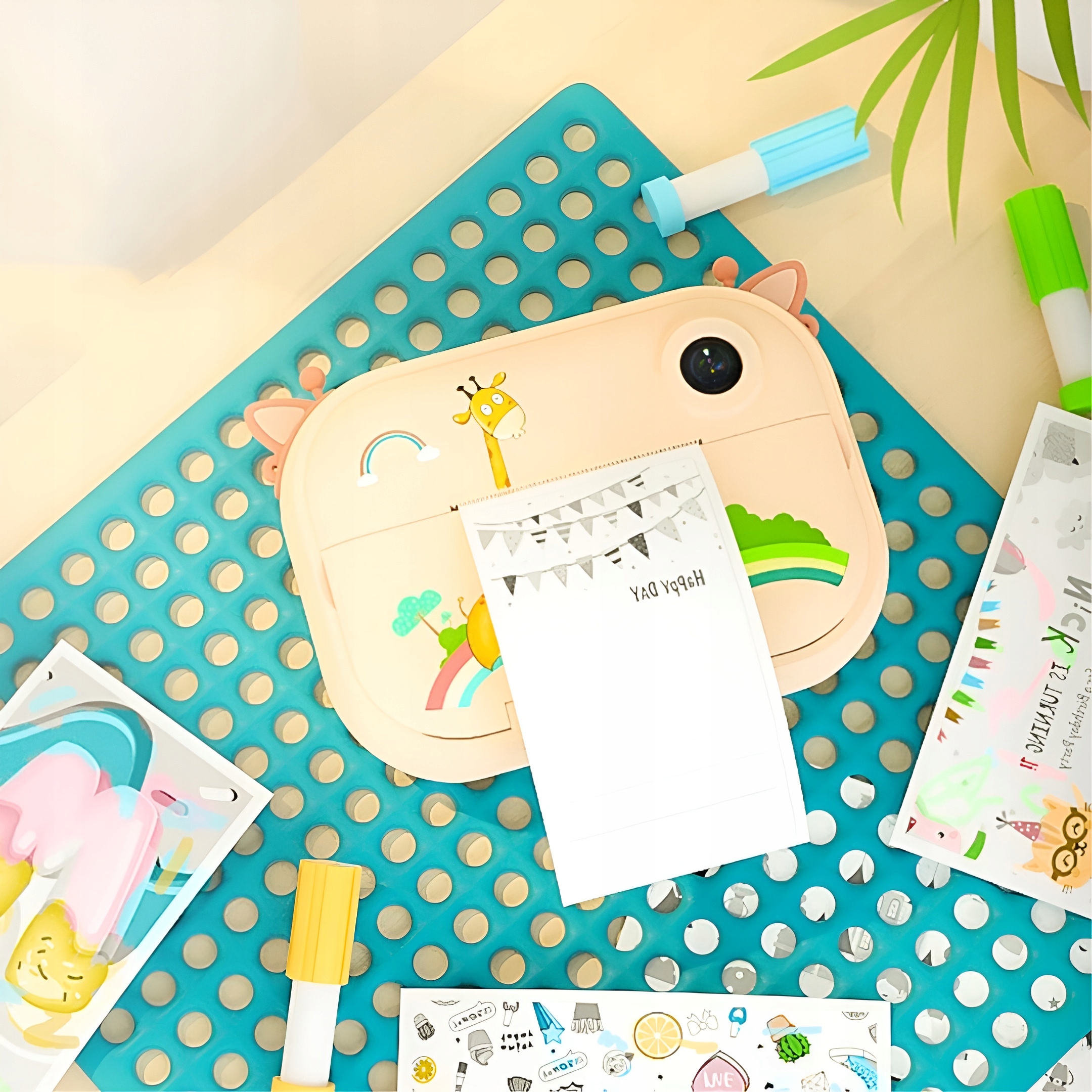 APARAT NATYCHMIASTOWY CYFROWY DLA DZIECI Z DRUKARKĄ KARTA 32GB + 2 ROLKI Załączone wyposażenie kabel pasek wkłady natychmiastowe