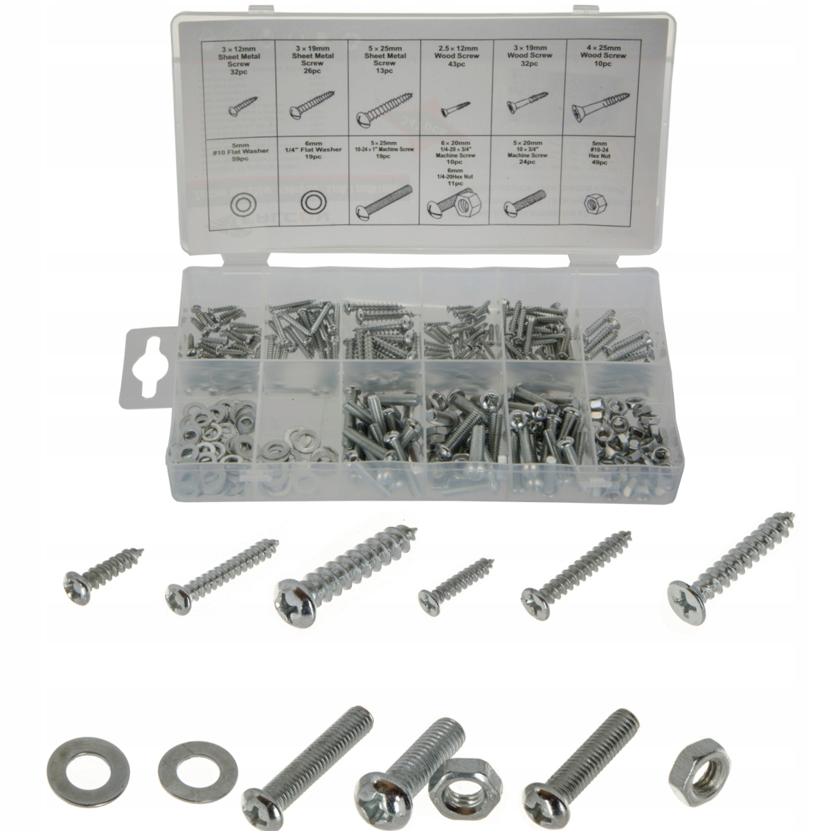 

Wkręty nakrętki podkładki śruby zestaw 347szt.