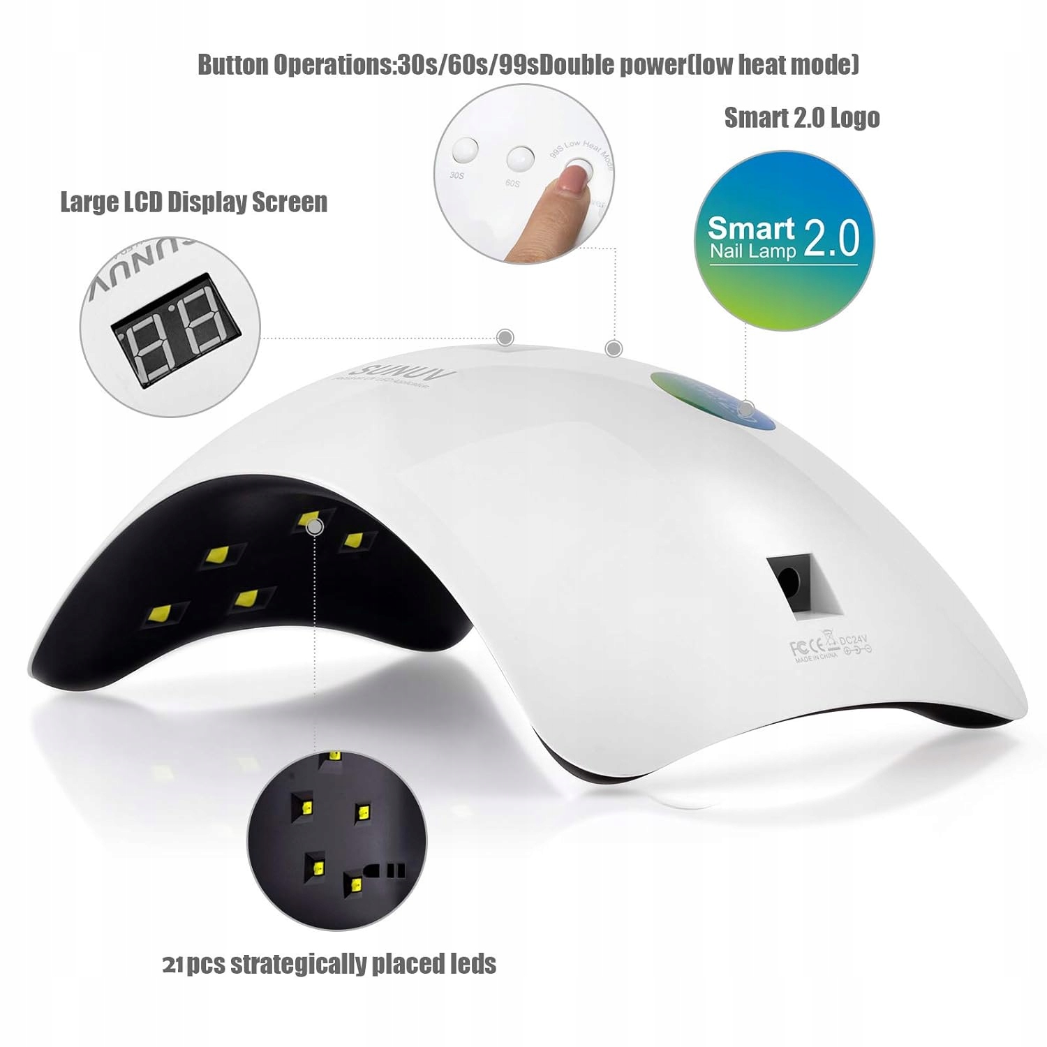 Lampa do paznokci LED+UV 48W TIMER LCD EAN (GTIN) 8447100556662